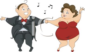 Royalty Free Clipart Image  Chubby Couple Dancing