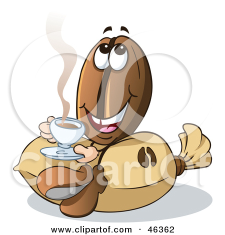 Royalty Free  Rf  Clipart Illustration Of A Happy Coffee Bean Guy