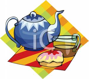 Scone With A Cup Of Tea Clipart Image 