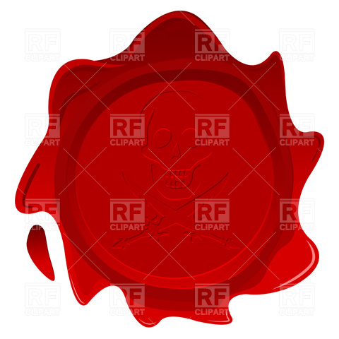 Wax Seal With Swords And Skull Download Royalty Free Vector Clipart