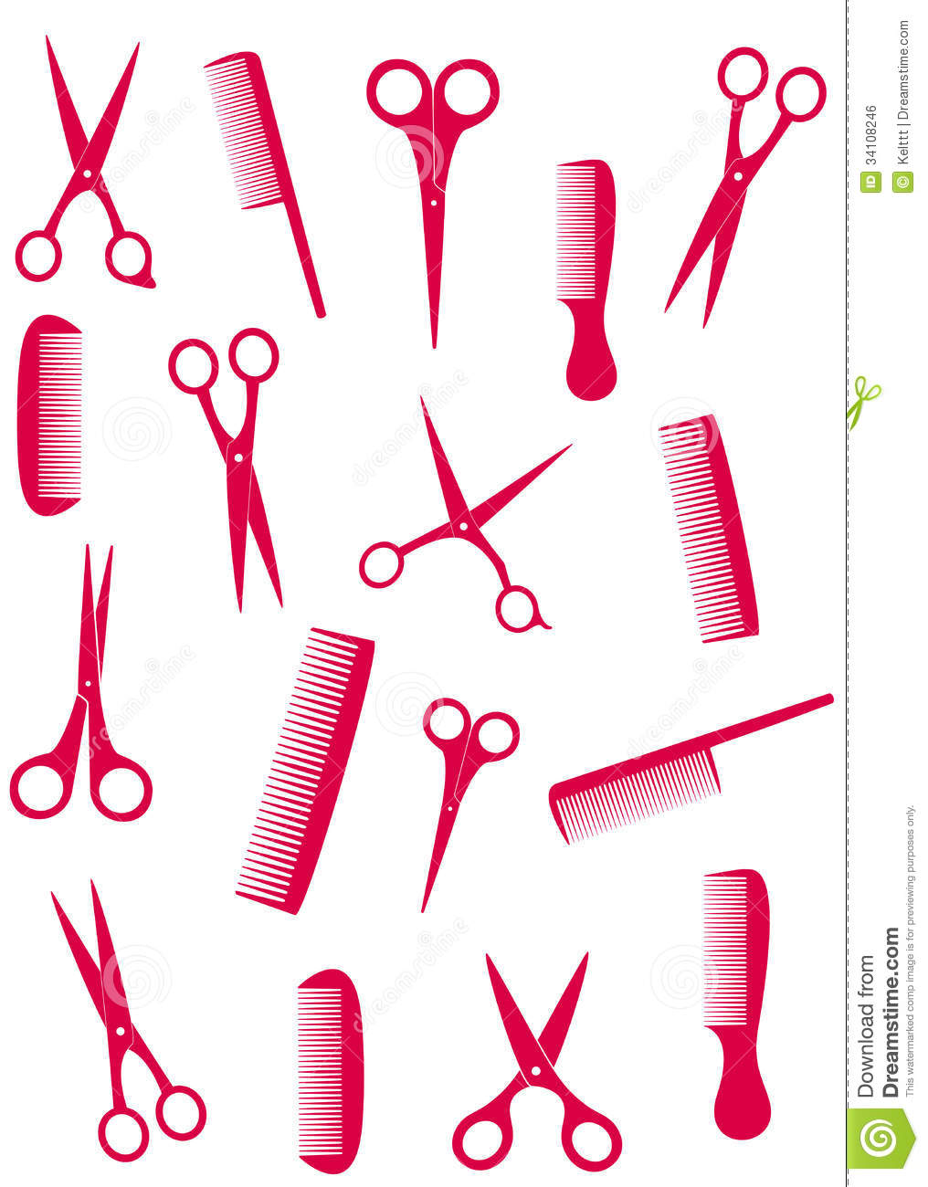 Background With Isolated Pink Comb And Scissors Silhouette Mr No Pr No