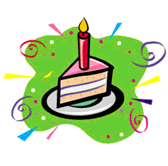 Clip Art Image Of A Single Slice Of A Layered Birthday Cake With One