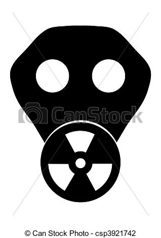 Clip Art Of Toxic Mask   Black And White Illustration Of A Gas Mask
