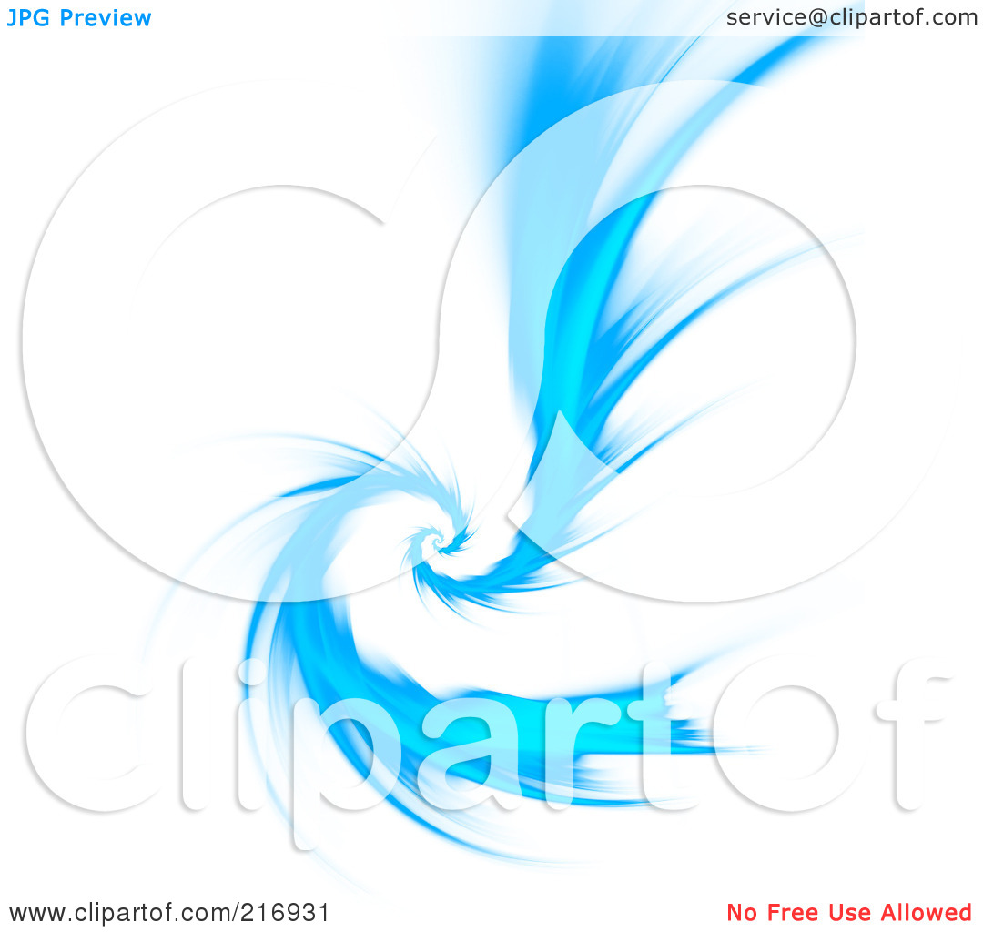 Clipart Illustration Of A Bright Blue Twisting Fractal Vortex On White