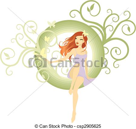 Clipart Vector Of Background With Beauty Girl Csp2905625   Search Clip