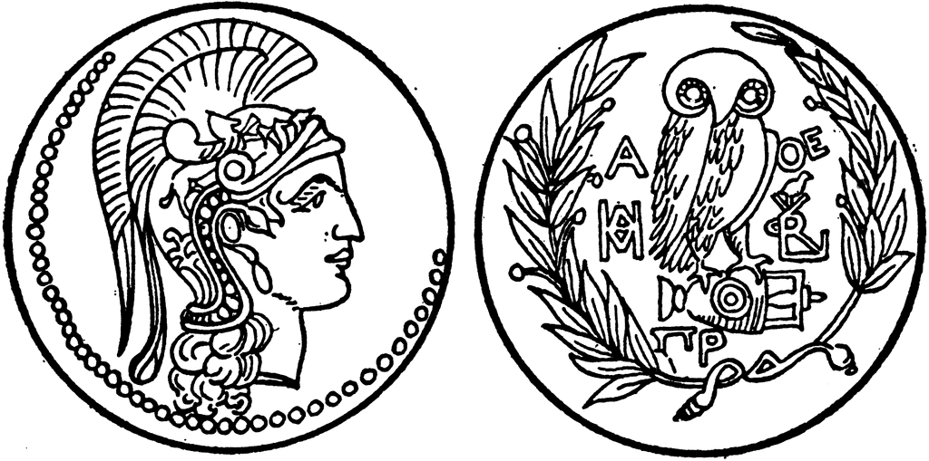 Coin Of Athens   Clipart Etc