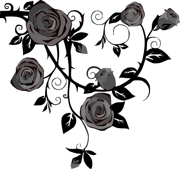 Gray Roses No Background Clip Art At Clker Com   Vector Clip Art