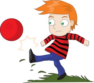 Kick Clipart Clip Art Illustration Of A Red Headed Boy Kicking A Red