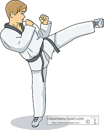 Martial Arts Clipart   Taekwondo Kick 01   Classroom Clipart