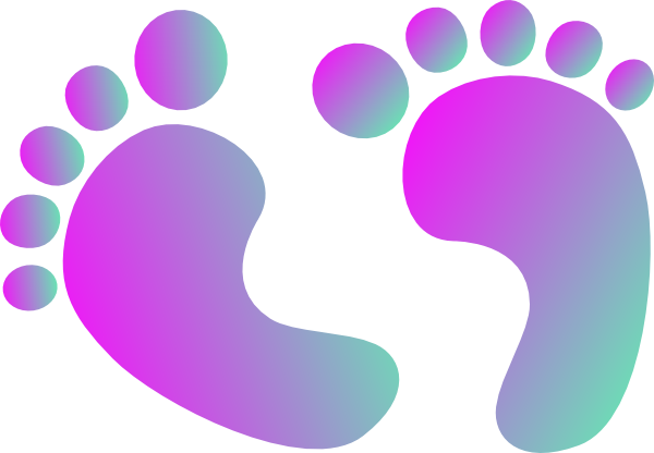 Two Tone Purple Baby Feet Clip Art At Clker Com   Vector Clip Art    