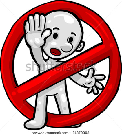 Vector Clip Art Illustration Of Smartoon Gesturing A Stop Sign As It