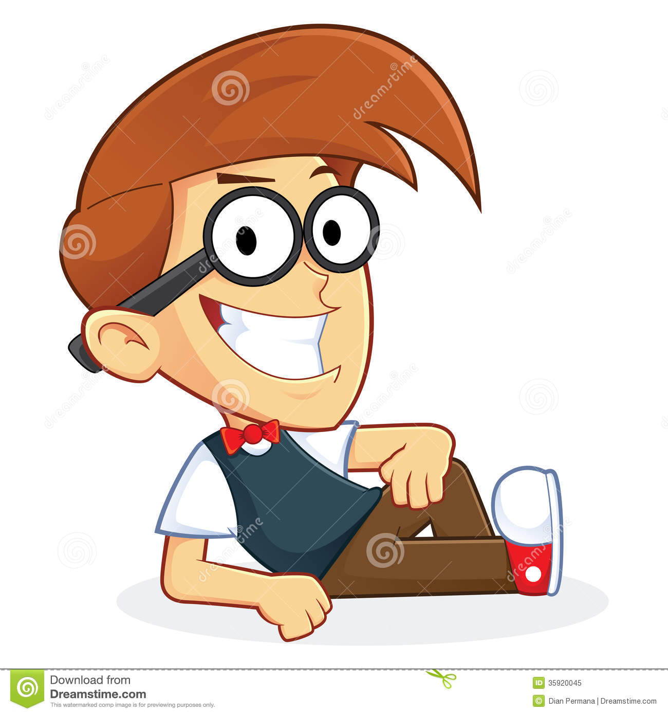 Clipart Picture Of A Nerd Geek Cartoon Character Lying Down