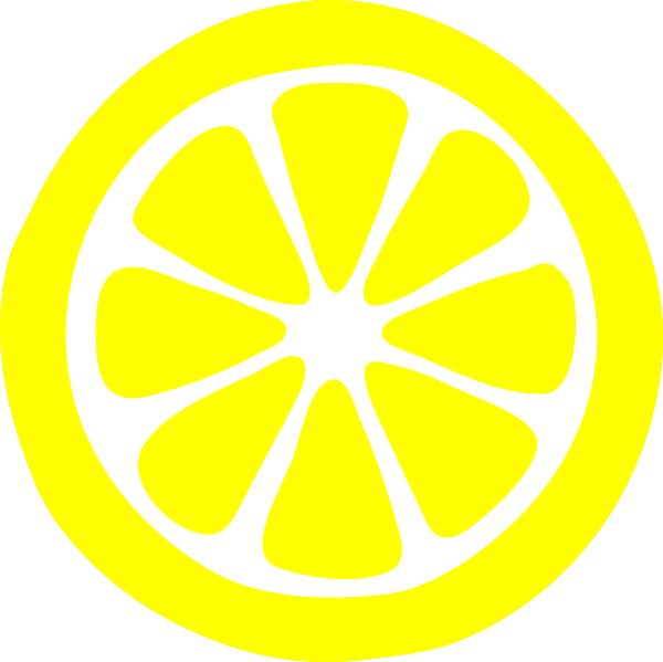 Lemon Slice   Yellow   Clip Art At Clker Com   Vector Clip Art Online