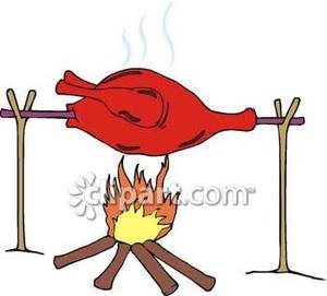 Spit Clipart A Turkey Roasting Over A Fire Royalty Free 080925 010688