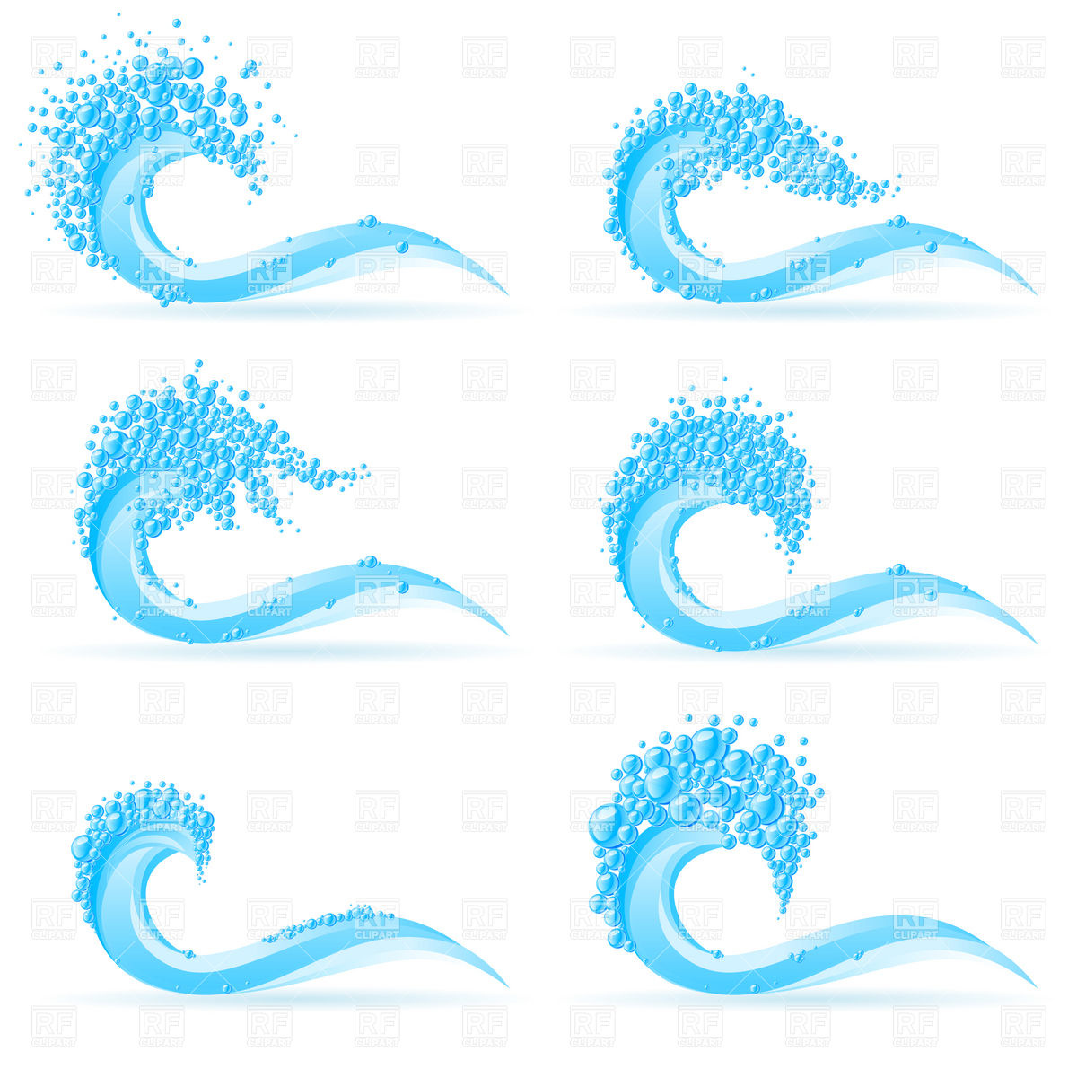 Water Wave With Bubbles Download Royalty Free Vector Clipart  Eps