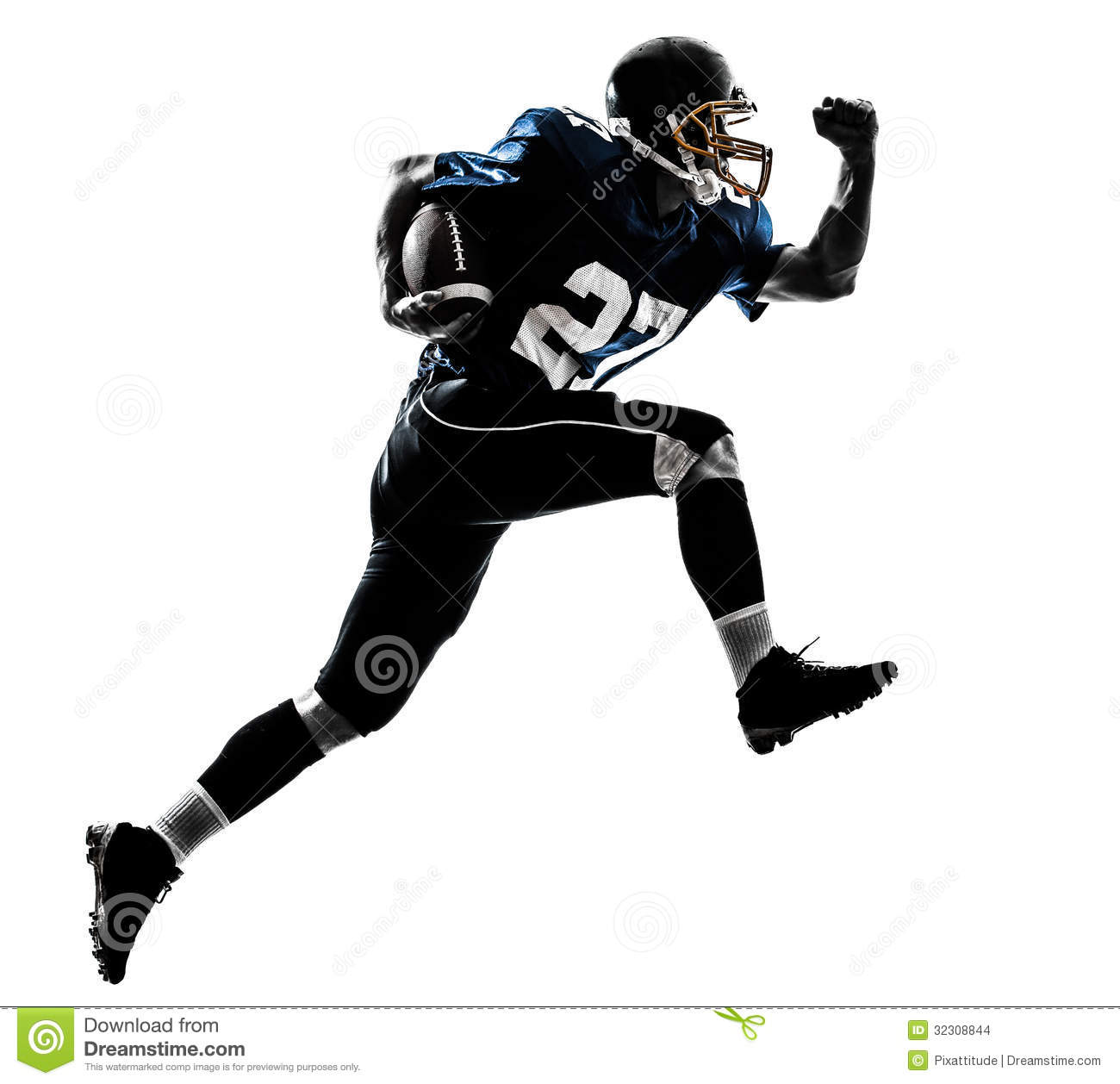 American Football Player Man Running Silhouette Stock Images   Image