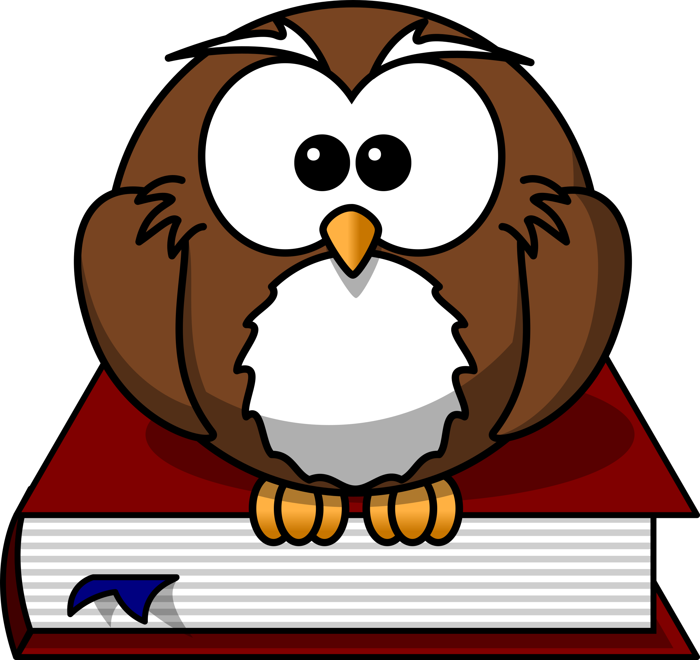 Cartoon Owl Sitting On A Book