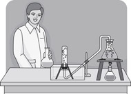 Chemistry Student Working On A Lab Experiment Outline