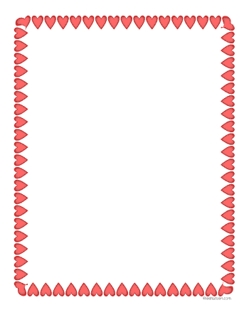 Click To Print A Letter Size Hearts Border Page In Pdf Format