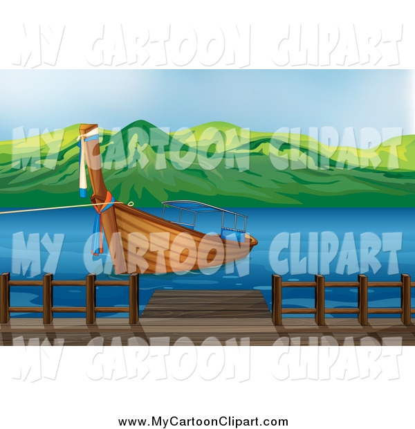 Clip Art Of A Wooden Boat At A Dock By Colematt 110274 Jpg