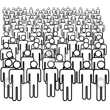 Clipart Crowd Scene   A Large Group Of Many Symbol People Isolated  A