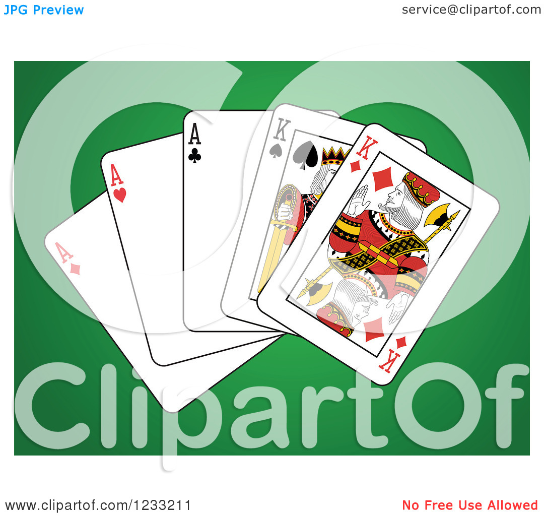 Clipart Of A Full House Playing Cards Of Kings And Aces 2   Royalty