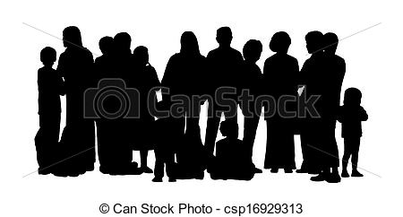 Clipart Of Large Group Of People Silhouettes Set 2   Black Silhouette    