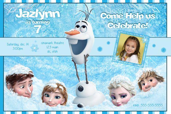 Disney Frozen Birthday Blank Invitation Templates Clipart