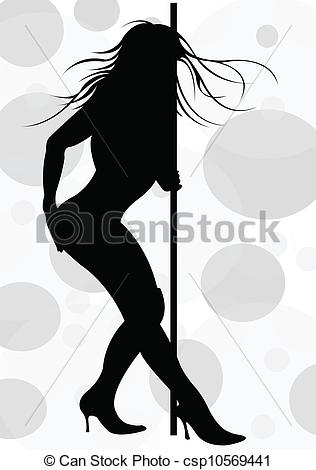 Eps Vector Of Pole Dancer   A Pole Dancer In Silhouette Csp10569441    