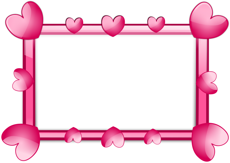 Free Stock Photo   A Blank Frame Border With Pink Hearts     12914