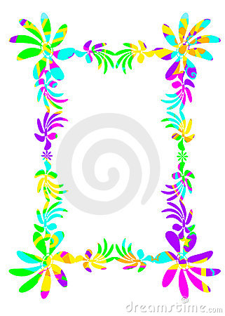 Funky Floral Frame Border Stock Images   Image  13657614