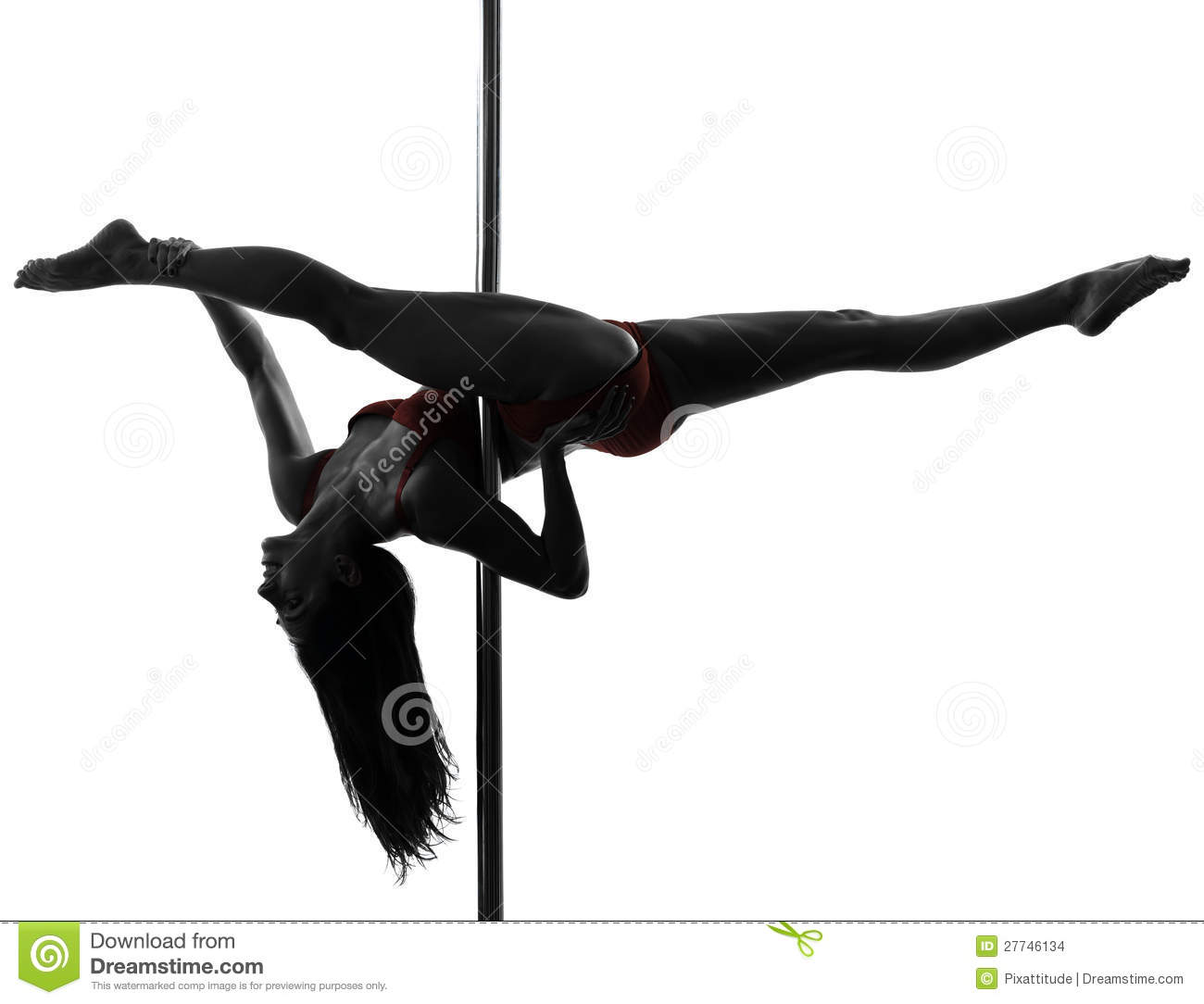 Gymnastics Clipart Silhouette Split Woman Pole Dancer Silhouette