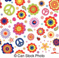 Hippie Wallpaper With Abstract Flow Eps Vector