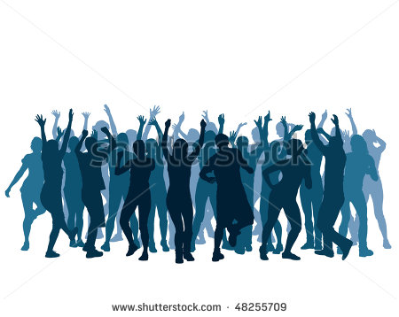 Large Group Of People Dancing In A Club  Stock Vector Illustration