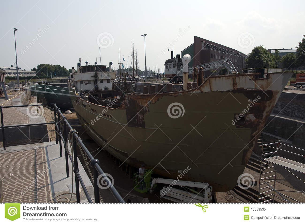 Old Dry Dock Ship Jard In Holland For Restoring Ships