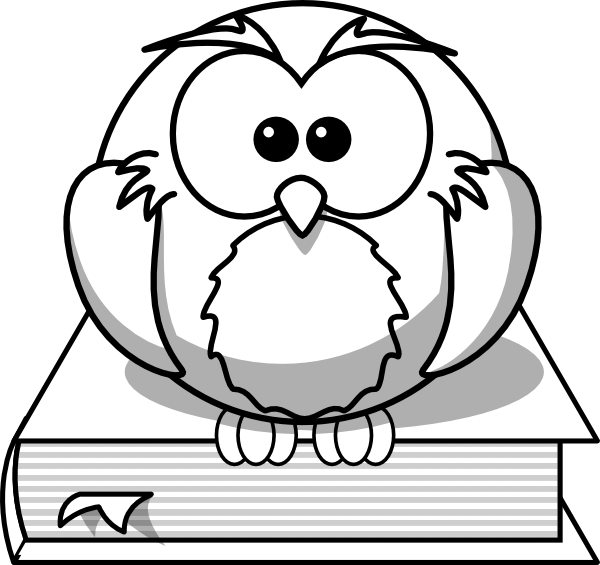 Owl On Book Outline Clip Art At Clker Com   Vector Clip Art Online    