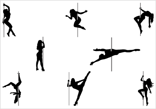 Pole Dancer Silhouette Vector Graphics Packcategory  Women Vector    