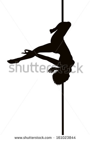 Pole Dancer Woman Vector Silhouette Separate Layers Stock Clipart