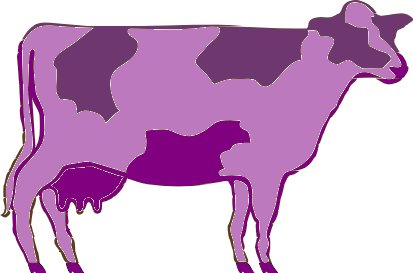 Purple Cow Clip Art With Cartoon Look Coloring Pages  4