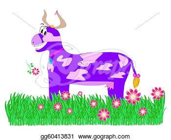 Purple Cow In The Meadow