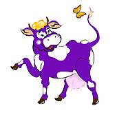 Purple Cows Clipart A Cheerful Cow   Clipart