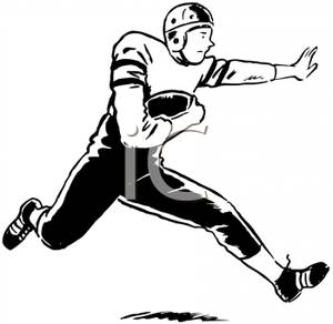 Running Football Player Clipart A Retro Cartoon Football Player