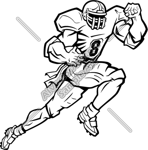 Running Football Player Clipart Football Player Running With Ball Png