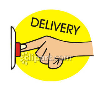 Sign With A Finger Pushing A Doorbell   Royalty Free Clipart Picture