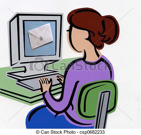 Stock Illustration   Sending Email   Stock Illustration Royalty Free