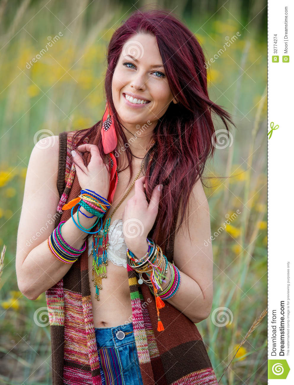 Stock Images  Young Hippie Girl In Boho Fashion  Image  32774274