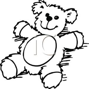 Teddy Bear Black And White Clipart