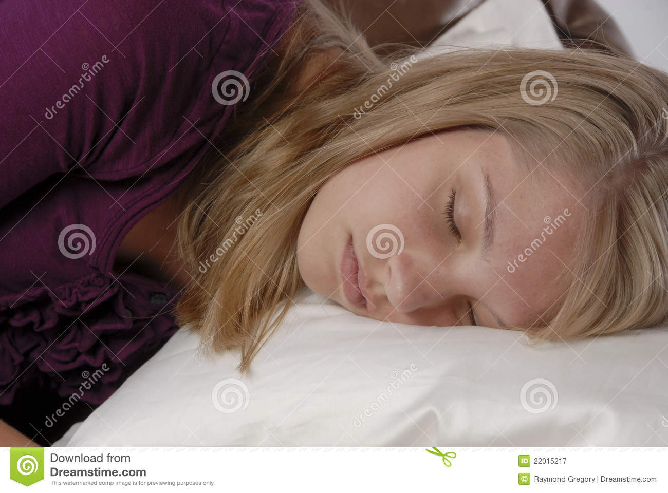 Teenage Girl Sleeping On Pillow On Sofa Royalty Free Stock Photography