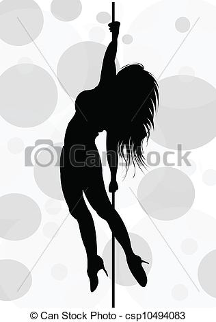 Vector Of Pole Dancer   A Pole Dancer In Silhouette Csp10494083    