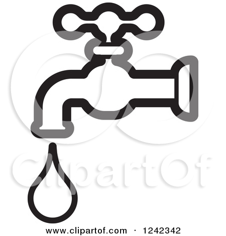 Water Faucet Clipart Black And White 1242342 Clipart Of A Black And    